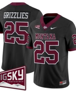 Grizzlies Jersey #25 Montana Grizzlies 2025 Vapor Limited Stitched Black Alter