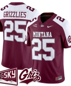 Grizzlies Jersey 25 Montana Grizzlies 2025 Vapor Limited Stitched Maroon Alter