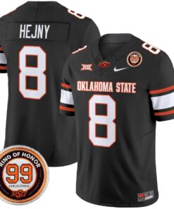 Hauss Hejny Jersey #8 Oklahoma State Cowboys 2025 Leslie O'neal Patch