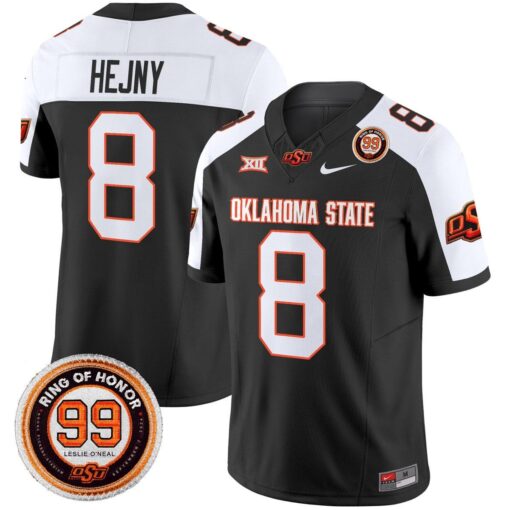 Hauss Hejny Jersey #8 Oklahoma State Cowboys 2025 Leslie O'neal Patch - Image 3
