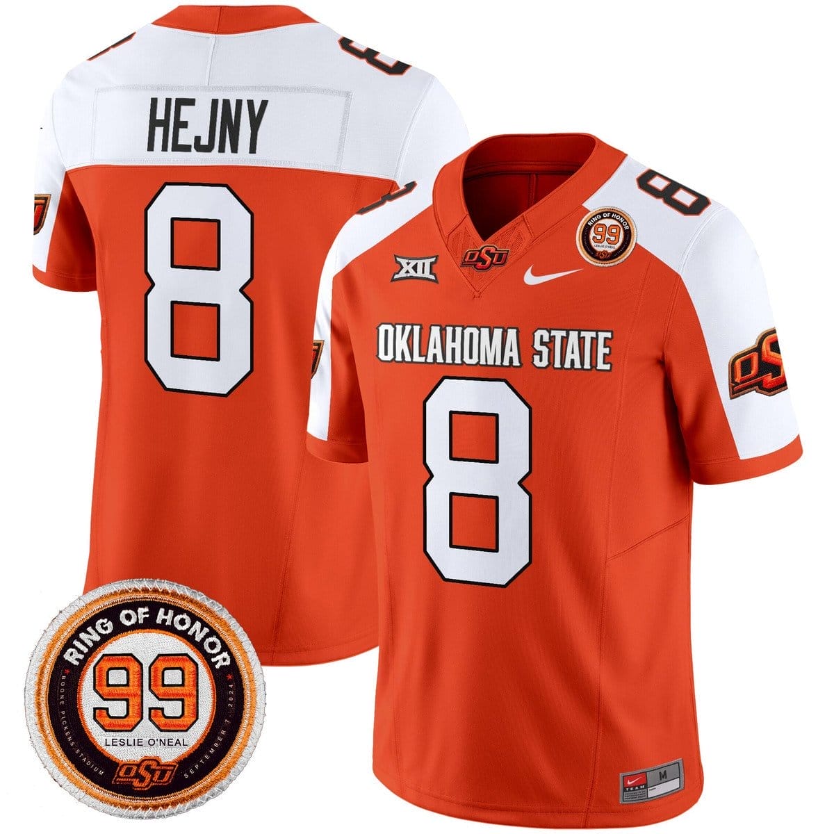 Hauss Hejny Jersey #8 Oklahoma State Cowboys 2025 Leslie O'neal Patch - Image 4