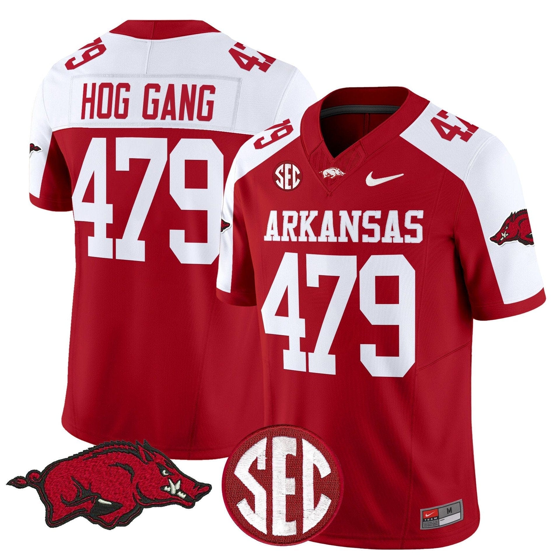 Hog Gang Jersey #479 Arkansas Razorbacks Limited Stitched - Image 4