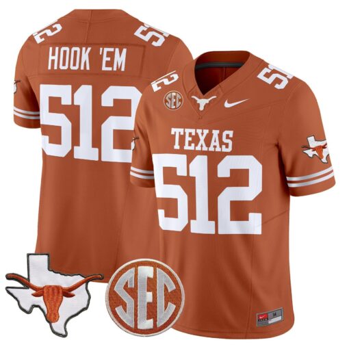 Hook 'Em Jersey #512 Texas Longhorns 2025 State Map SEC Patch - Image 5