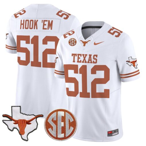 Hook 'Em Jersey #512 Texas Longhorns 2025 State Map SEC Patch - Image 2