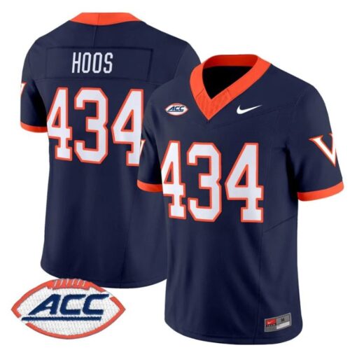 Hoos Jersey #434 Virginia Cavaliers 1995 Throwbacks Stitched - Image 2