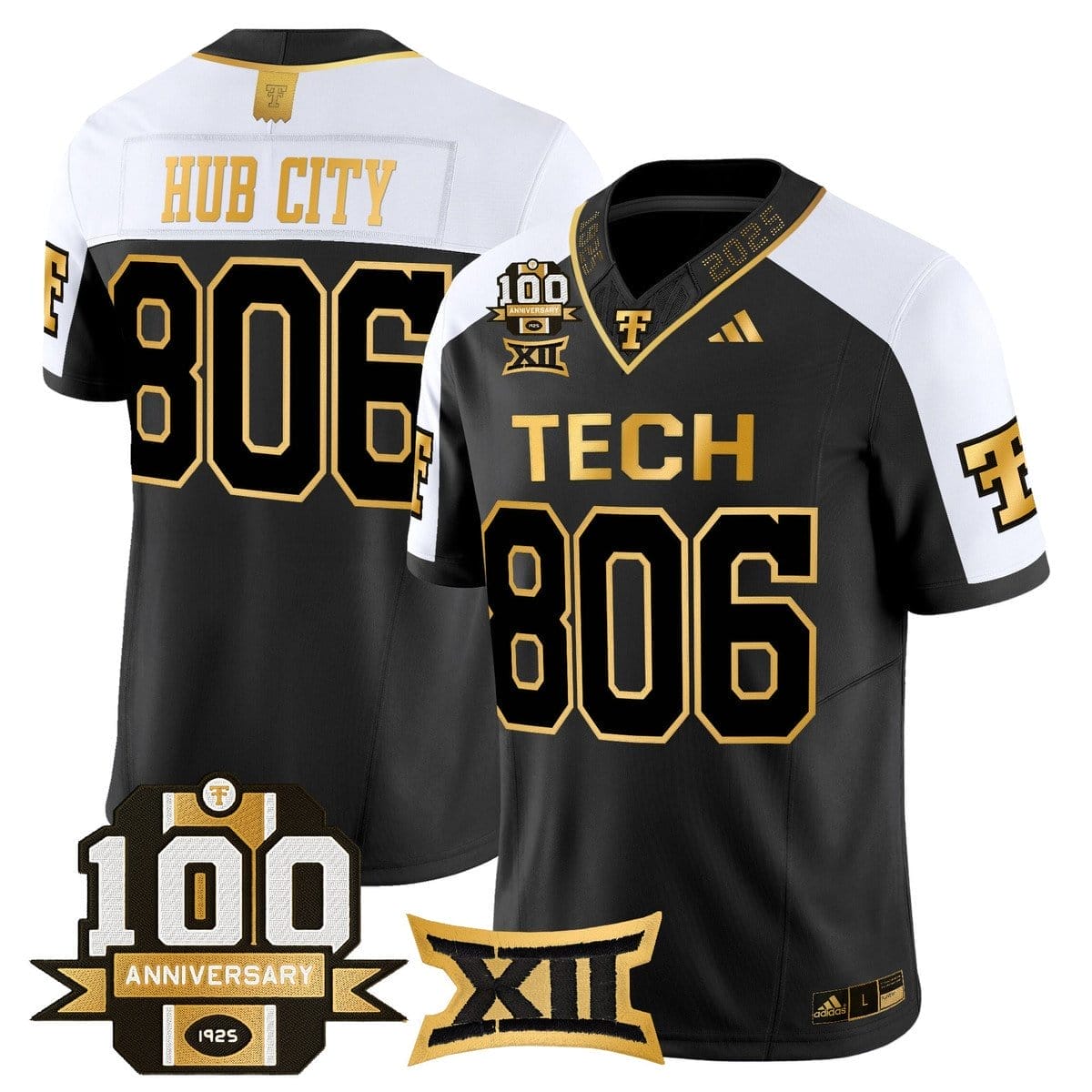 Hub City Jersey #806 Texas Tech 2025 100th Anniversary Stitched 1 Hub City Jersey #806 Texas Tech 2025 100th Anniversary Stitched