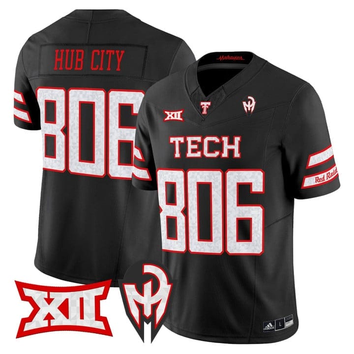 Hub City Jersey #806 Texas Tech Red Raiders Too Cold Vapor Stitched