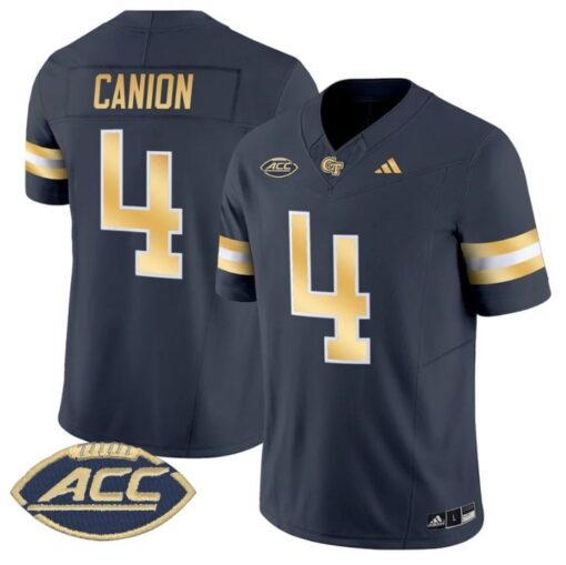 Isiah Canion Jersey #4 Georgia Tech Yellow Jackets 2025 Stitched - Image 5