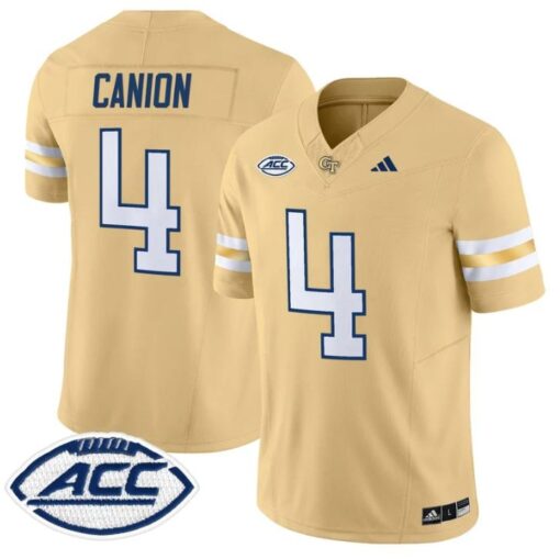 Isiah Canion Jersey #4 Georgia Tech Yellow Jackets 2025 Stitched - Image 3