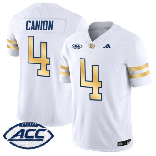 Isiah Canion Jersey #4 Georgia Tech Yellow Jackets 2025 Stitched