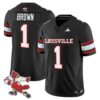 Isaac Brown Jersey 1 Louisville Cardinals 1980s Throwback Stitched Black