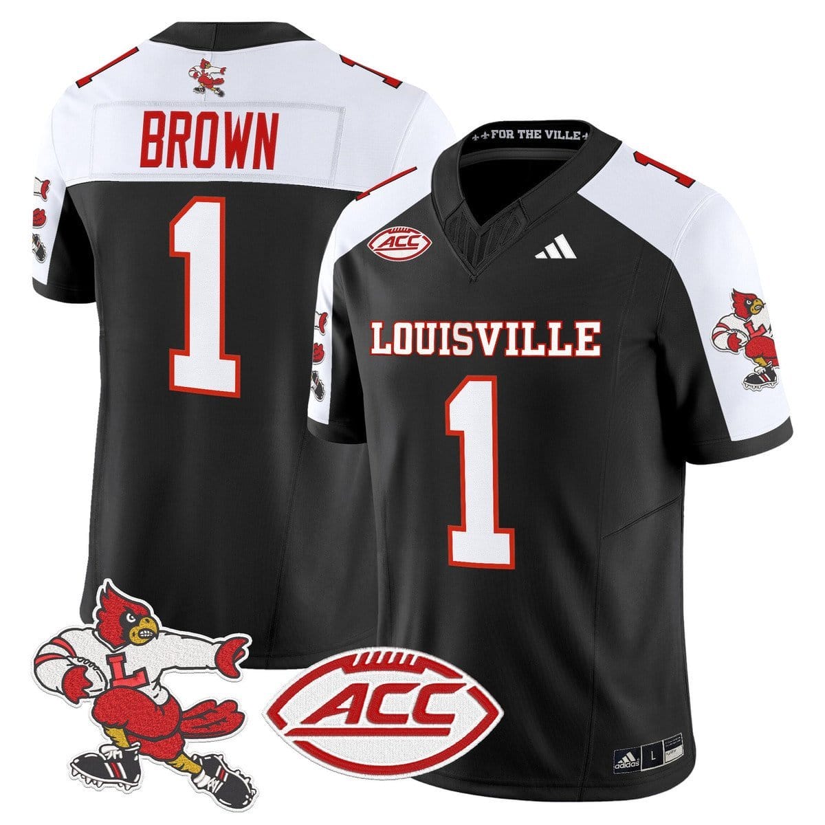 Isaac Brown Jersey #1 Louisville Cardinals 1980s Throwback Stitched 3 Isaac Brown Jersey #1 Louisville Cardinals 1980s Throwback Stitched - Image 3