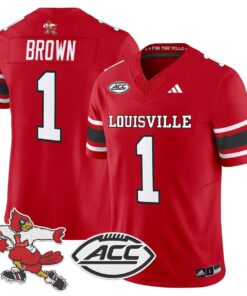 Isaac Brown Jersey 1 Louisville Cardinals 1980s Throwback Stitched Red