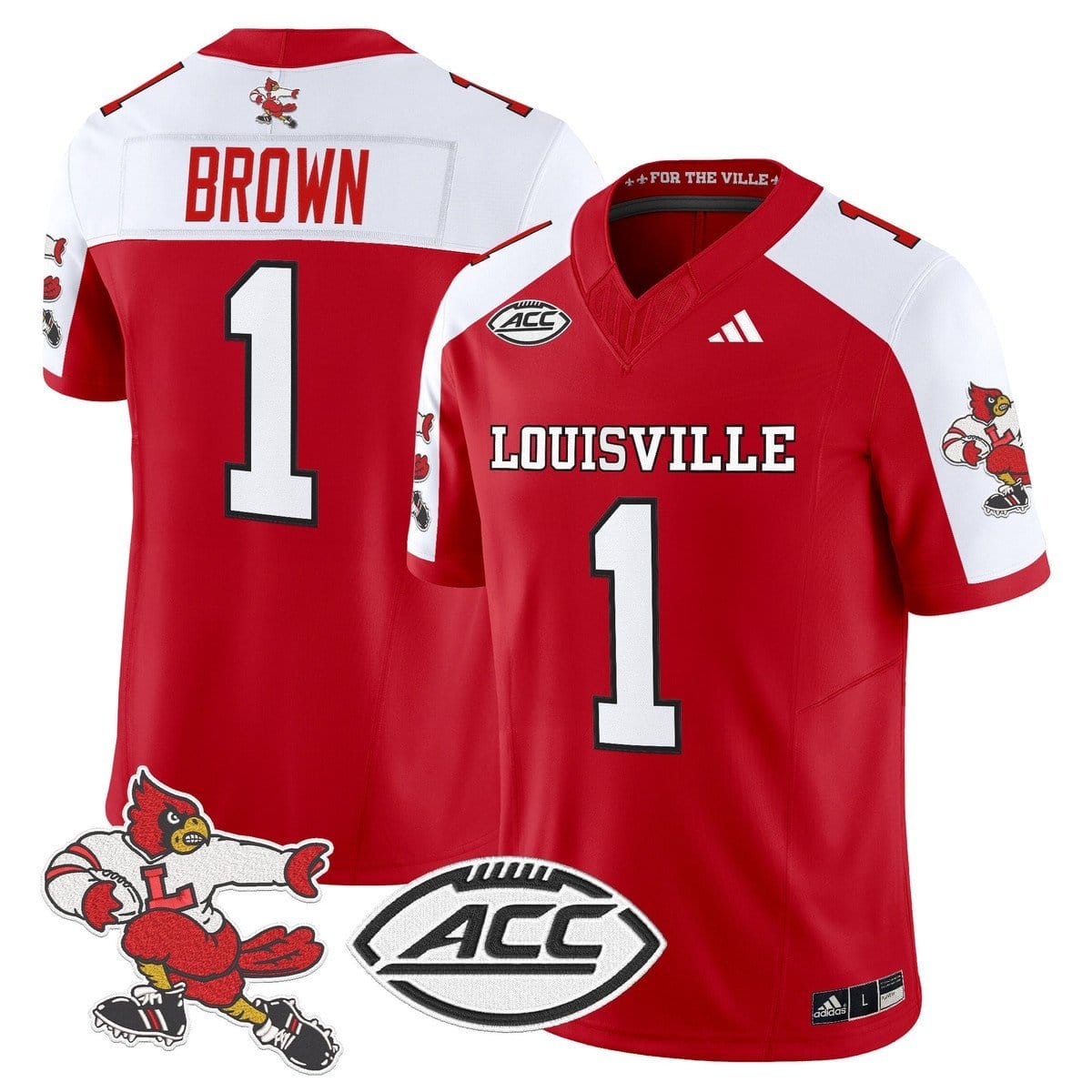 Isaac Brown Jersey #1 Louisville Cardinals 1980s Throwback Stitched 4 Isaac Brown Jersey #1 Louisville Cardinals 1980s Throwback Stitched - Image 4