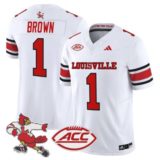 Isaac Brown Jersey #1 Louisville Cardinals 1980s Throwback Stitched - Image 2