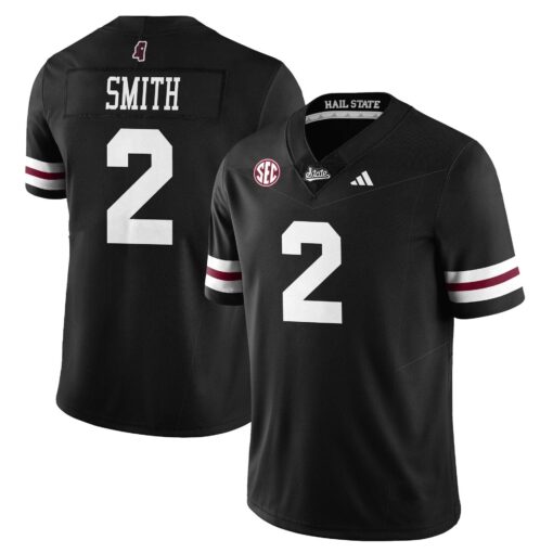 Isaac Smith Jersey #2 Mississippi State Football Darkness 2025 Stitched
