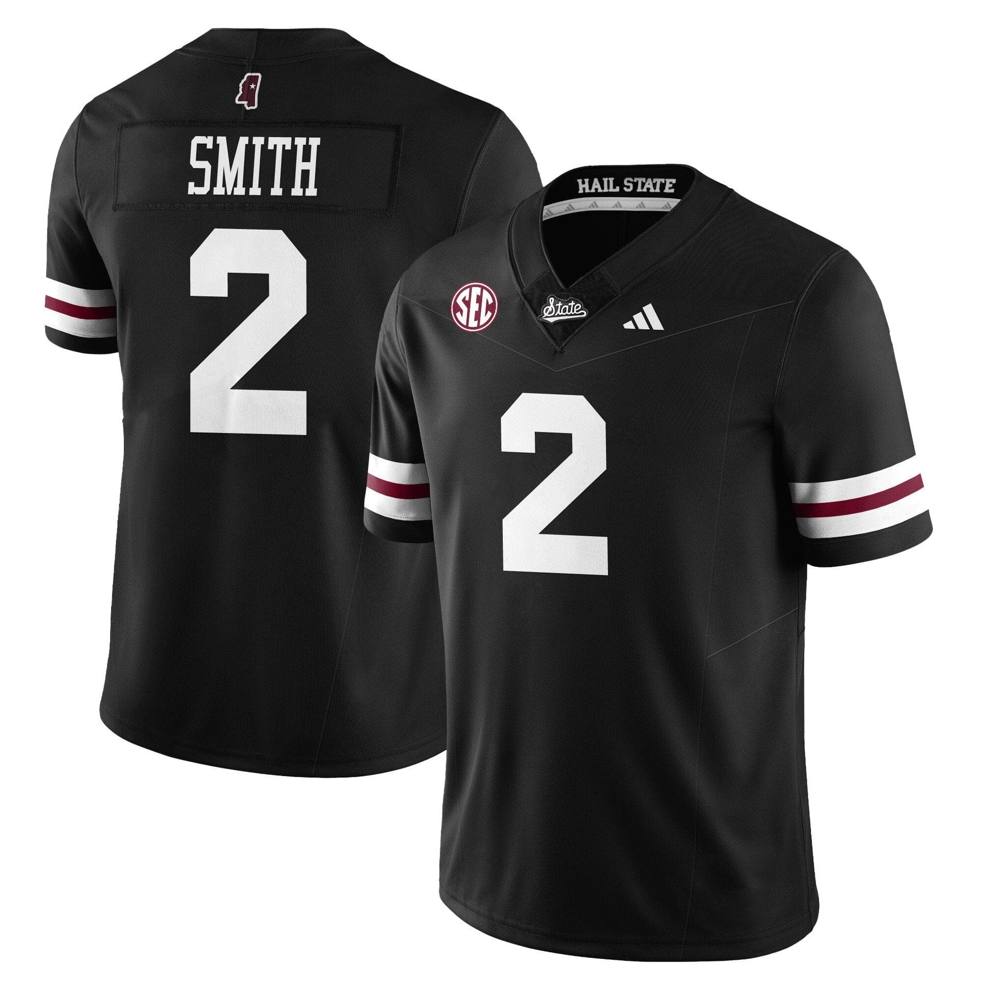 Isaac Smith Jersey #2 Mississippi State Football Darkness 2025 Stitched 1 Isaac Smith Jersey #2 Mississippi State Football Darkness 2025 Stitched