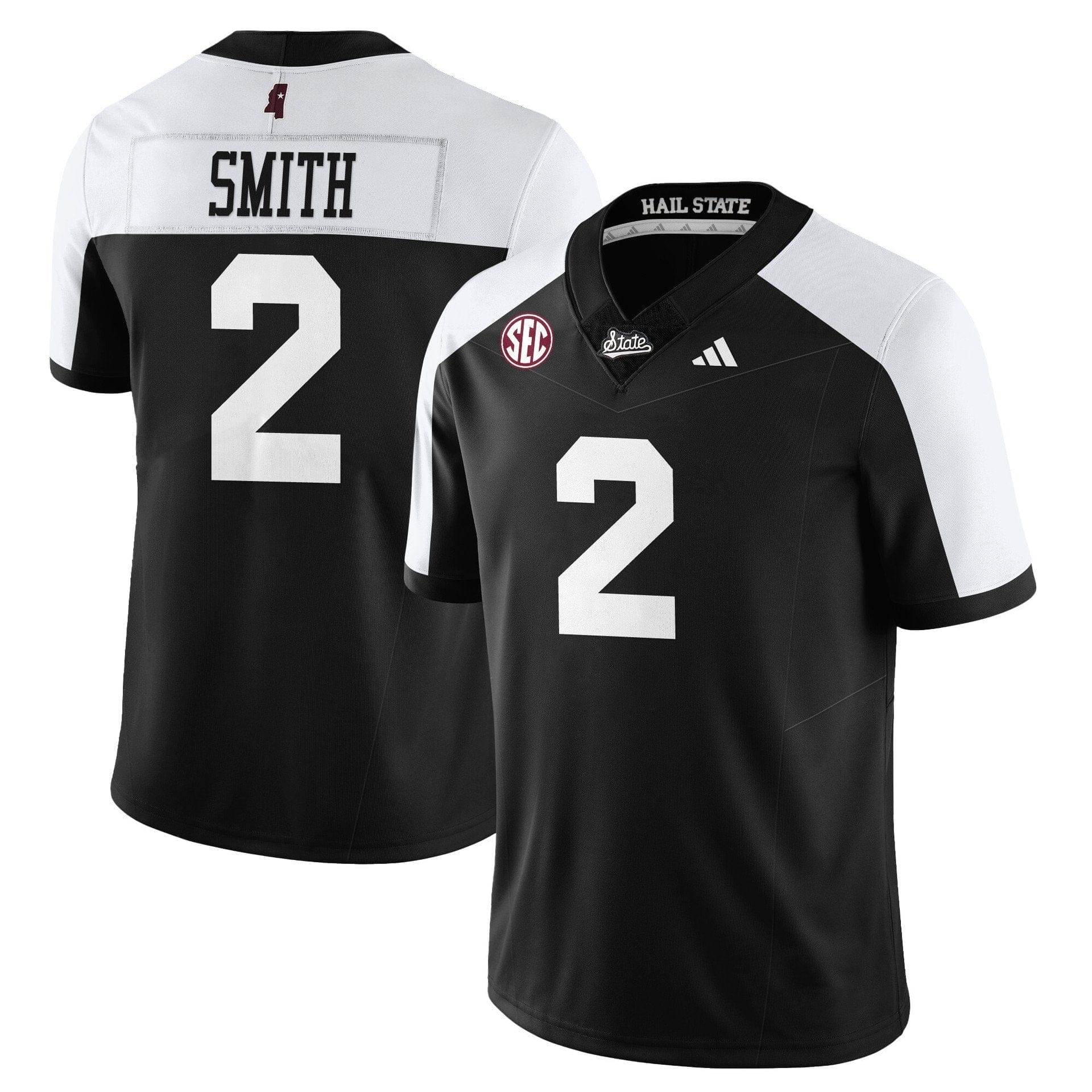 Isaac Smith Jersey #2 Mississippi State Football Darkness 2025 Stitched 2 Isaac Smith Jersey #2 Mississippi State Football Darkness 2025 Stitched - Image 2