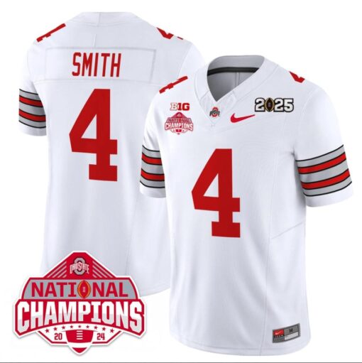 Jeremiah Smith Jersey #4 Ohio State 2025 CFP Patch National Champions - Image 2