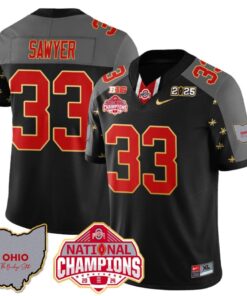 Alternative view of Jack Sawyer Jersey #33 Ohio State National Champions 2025 Patch