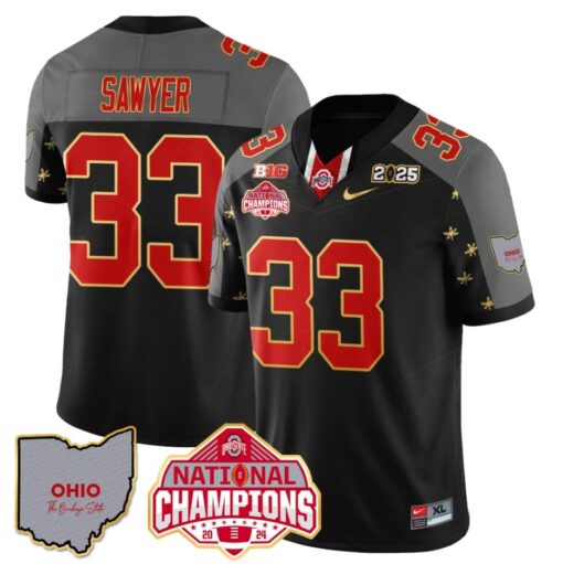 Jack Sawyer Jersey #33 Ohio State National Champions 2025 Patch - Image 2