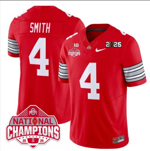 Jeremiah Smith Jersey #4 Ohio State 2025 CFP Patch National Champions - Image 4