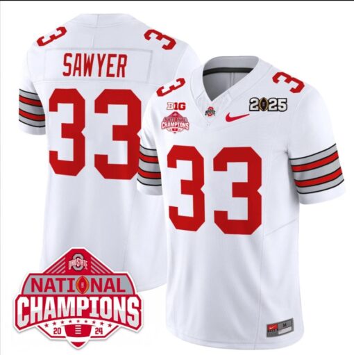 Jack Sawyer Jersey #33 Ohio State 2025 CFP Patch National Champions - Image 2
