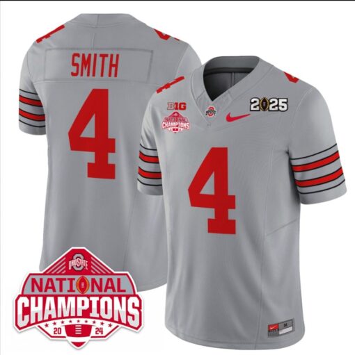 Jeremiah Smith Jersey #4 Ohio State 2025 CFP Patch National Champions - Image 3