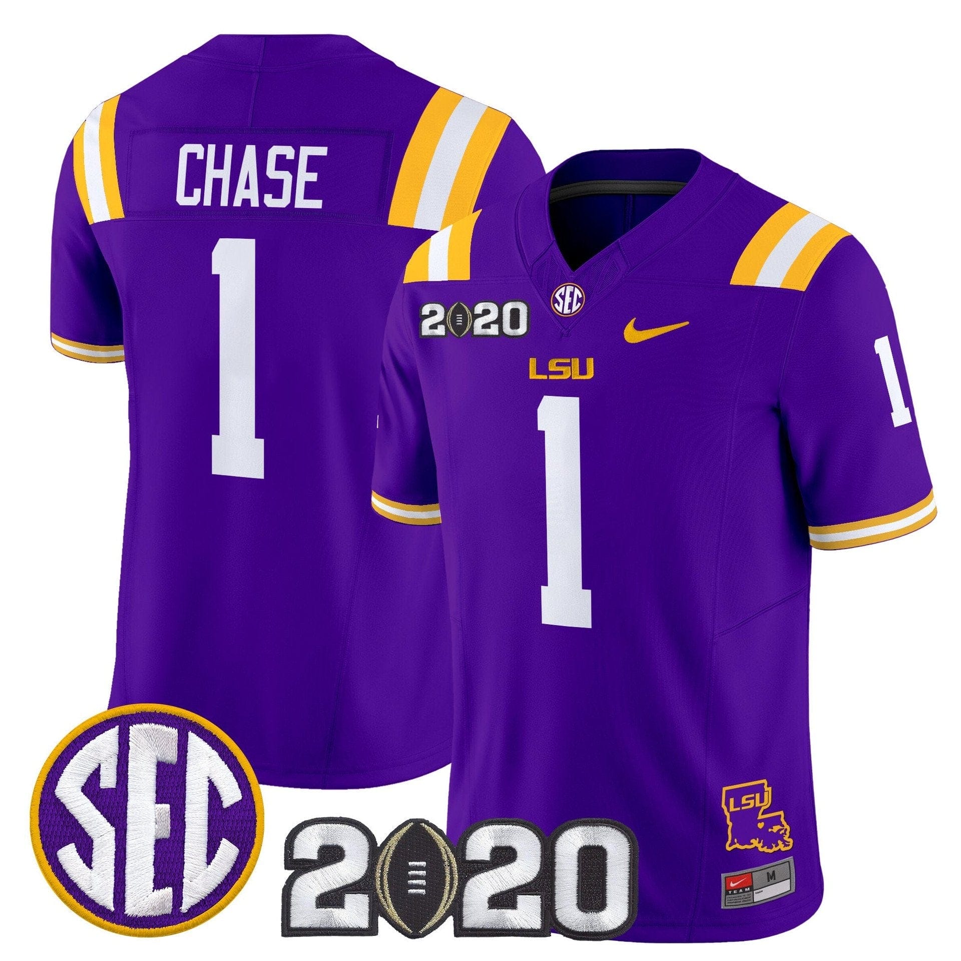Ja'Marr Chase Jersey #1 LSU Tigers 2020 National Champions Stitched 5 Ja'Marr Chase Jersey #1 LSU Tigers 2020 National Champions Stitched - Image 5