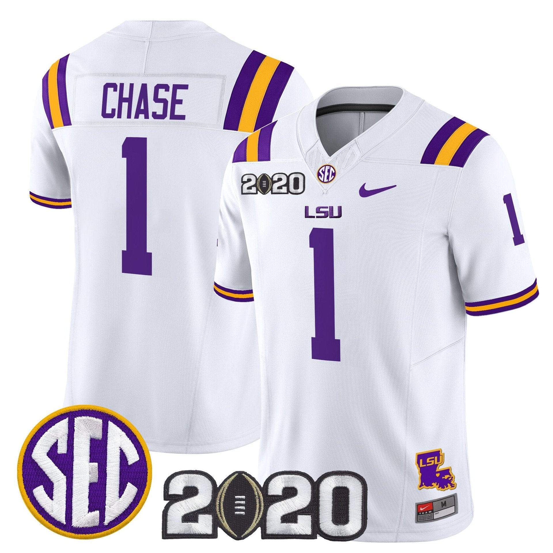 Ja'Marr Chase Jersey #1 LSU Tigers 2020 National Champions Stitched 1 Ja'Marr Chase Jersey #1 LSU Tigers 2020 National Champions Stitched