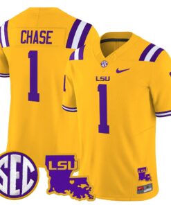 Ja'Marr Chase Jersey #1 LSU Tigers 2025 Louisiana Patch Stitched