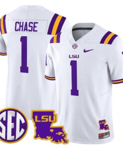Alternative view of Ja'Marr Chase Jersey #1 LSU Tigers 2025 Louisiana Patch Stitched