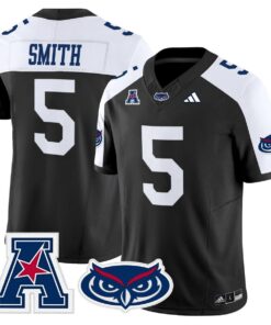 Jabari Smith Jersey 5 Florida Atlantic Owls 2025 All Stitched Black Alter