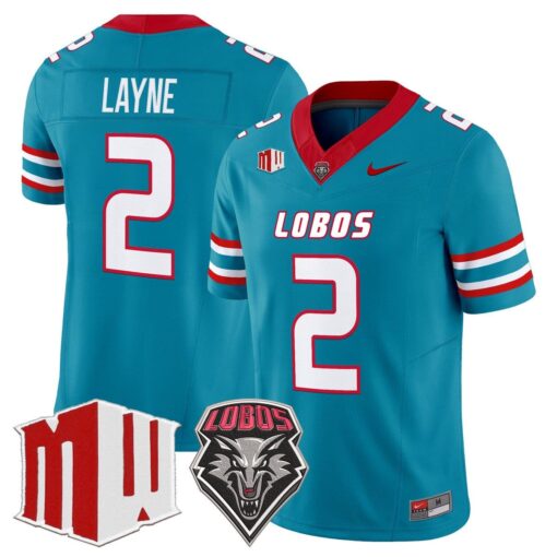Jack Layne Jersey #2 New Mexico Lobos 2025 Vapor Limited Stitched