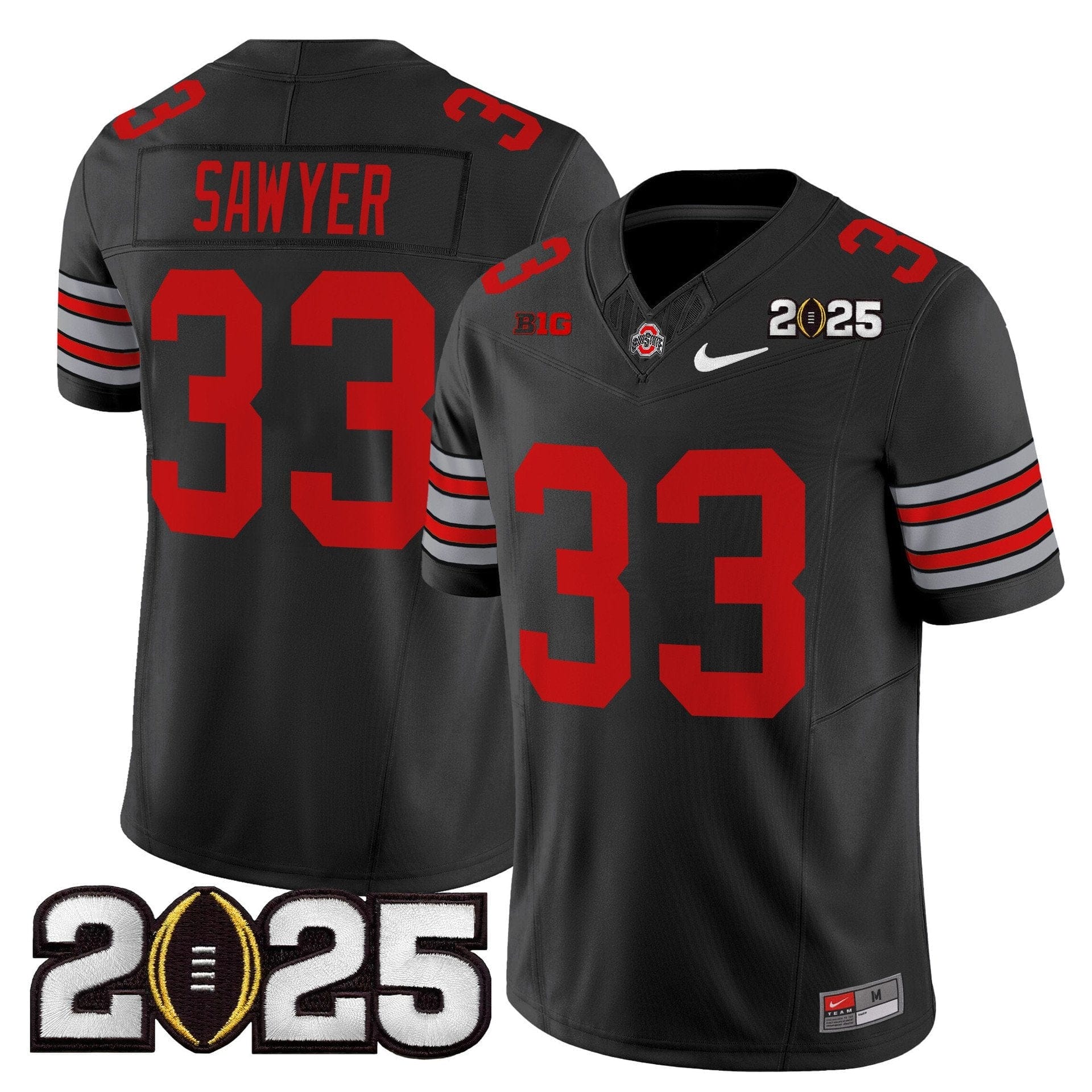 Jack Sawyer Jersey #33 Ohio State Heritage Stripe 2025 CFP Final Stitched 1 Jack Sawyer Jersey #33 Ohio State Heritage Stripe 2025 CFP Final Stitched