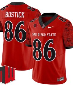 Alternative view of Jacob Bostick Jersey #86 San Diego State Aztecs 2025 Limited Stitched