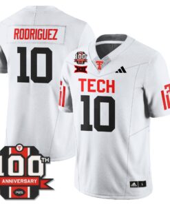 Jacob Rodriguez Jersey 10 Texas Tech Football 100th Anniversary Stitched White 1d66fb7f 6d7f 4796 85fd b4fe3daaa3f6