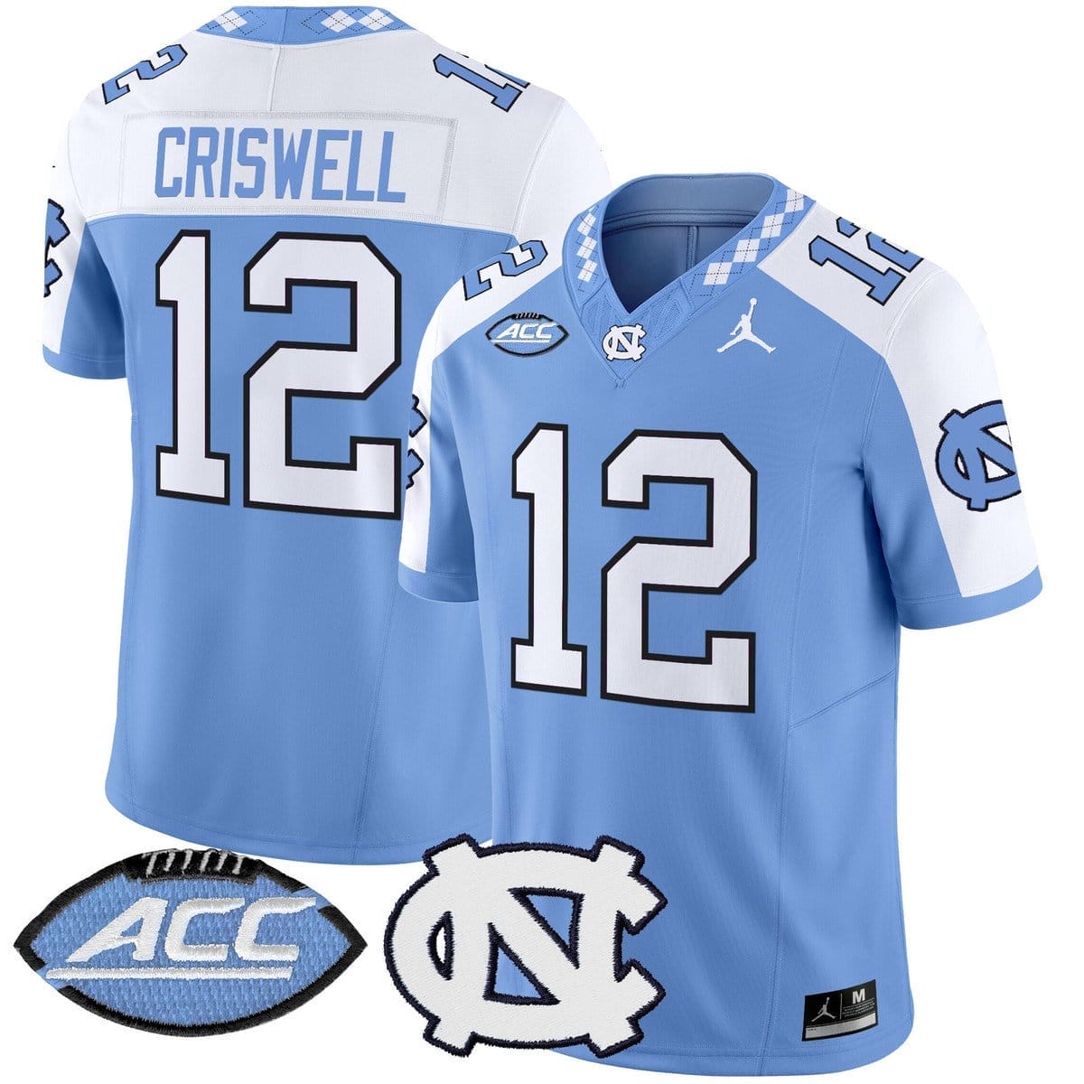 Jacolby Criswell Jersey #12 North Carolina Tar Heels 2025 Stitched 2 Jacolby Criswell Jersey #12 North Carolina Tar Heels 2025 Stitched - Image 2
