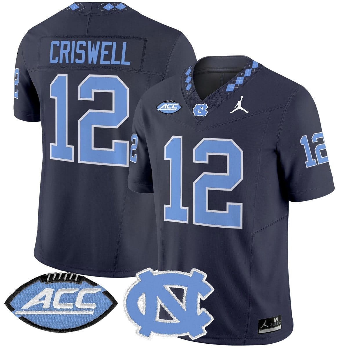 Jacolby Criswell Jersey #12 North Carolina Tar Heels 2025 Stitched 5 Jacolby Criswell Jersey #12 North Carolina Tar Heels 2025 Stitched - Image 5