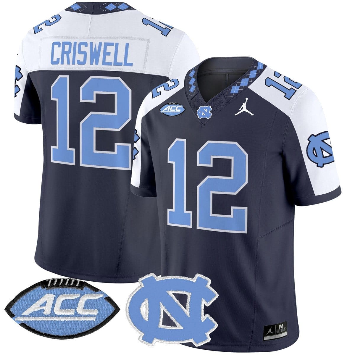 Jacolby Criswell Jersey #12 North Carolina Tar Heels 2025 Stitched 4 Jacolby Criswell Jersey #12 North Carolina Tar Heels 2025 Stitched - Image 4