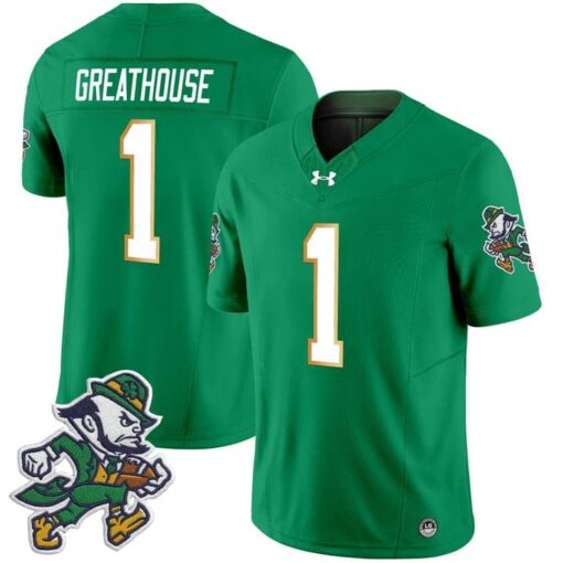 Jaden Greathouse Jersey #1 Notre Dame 2025 Gridiron Leprechaun Edition - Image 3