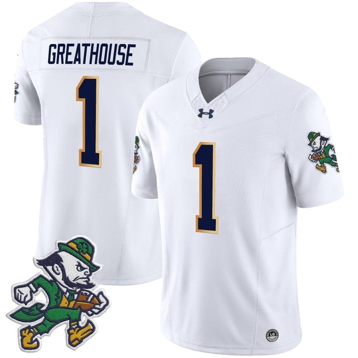 Jaden Greathouse Jersey #1 Notre Dame 2025 Gridiron Leprechaun Edition 1 Jaden Greathouse Jersey #1 Notre Dame 2025 Gridiron Leprechaun Edition