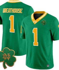 Jaden Greathouse Jersey 1 Notre Dame 2025 Vapor Limited V3 Stitched Throwback