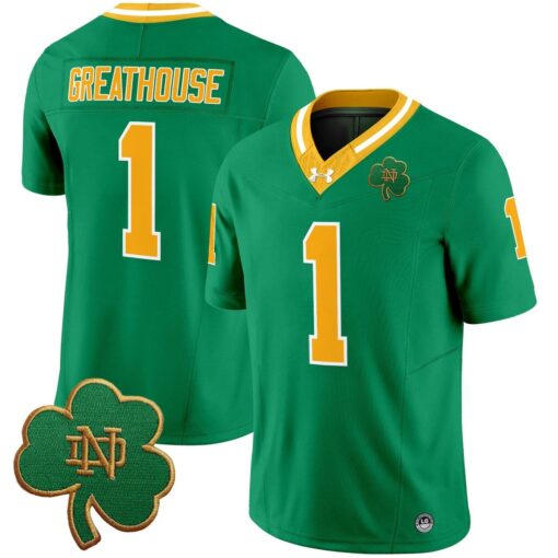 Jaden Greathouse Jersey #1 Notre Dame 2025 Vapor Limited V3 Stitched - Image 3