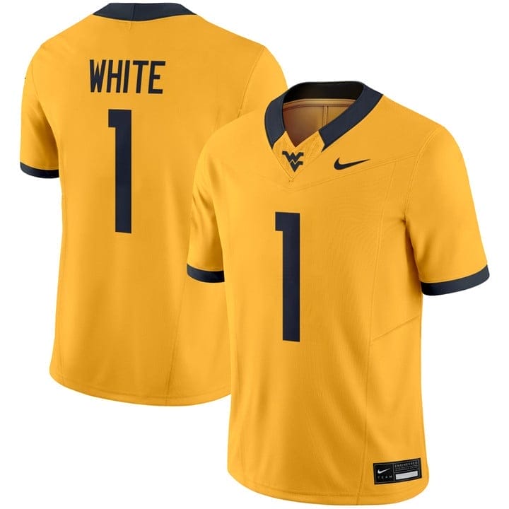 Jahiem White Jersey #1 West Virginia Mountaineers 2025 Vapor Stitched 4 Jahiem White Jersey #1 West Virginia Mountaineers 2025 Vapor Stitched - Image 4