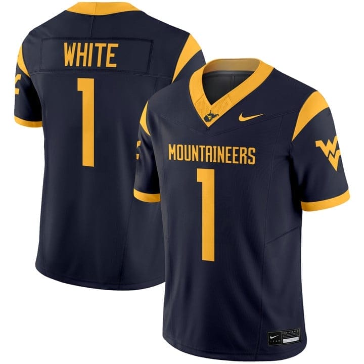 Jahiem White Jersey #1 West Virginia Mountaineers 2025 Vapor Stitched 3 Jahiem White Jersey #1 West Virginia Mountaineers 2025 Vapor Stitched - Image 3
