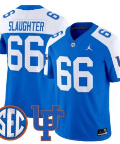 Jake Slaughter Jersey 66 Florida Gators 1960s Throwback Vapor Limited Royal Alter