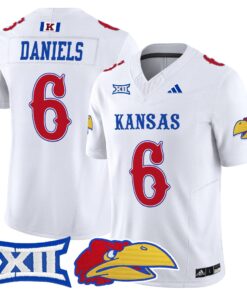 Alternative view of Jalon Daniels Jersey #6 Kansas Jayhawks 2025 Vapor Limited Stitched