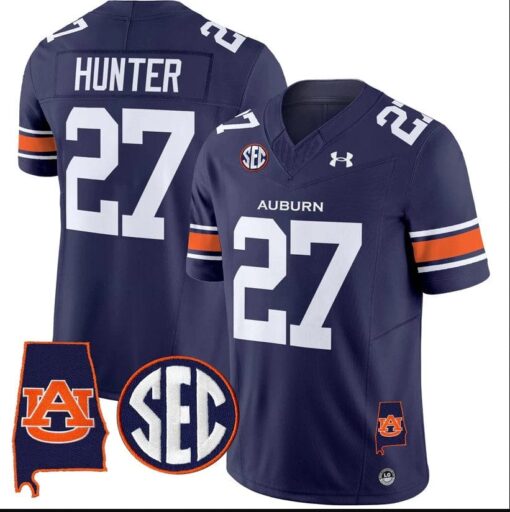 Jarquez Hunter Jersey #27 Auburn Tigers 2025 Alabama Patch Stitched - Image 5