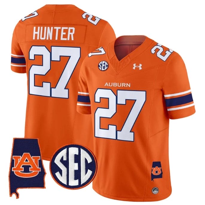 Jarquez Hunter Jersey #27 Auburn Tigers 2025 Alabama Patch Stitched 4 Jarquez Hunter Jersey #27 Auburn Tigers 2025 Alabama Patch Stitched - Image 4